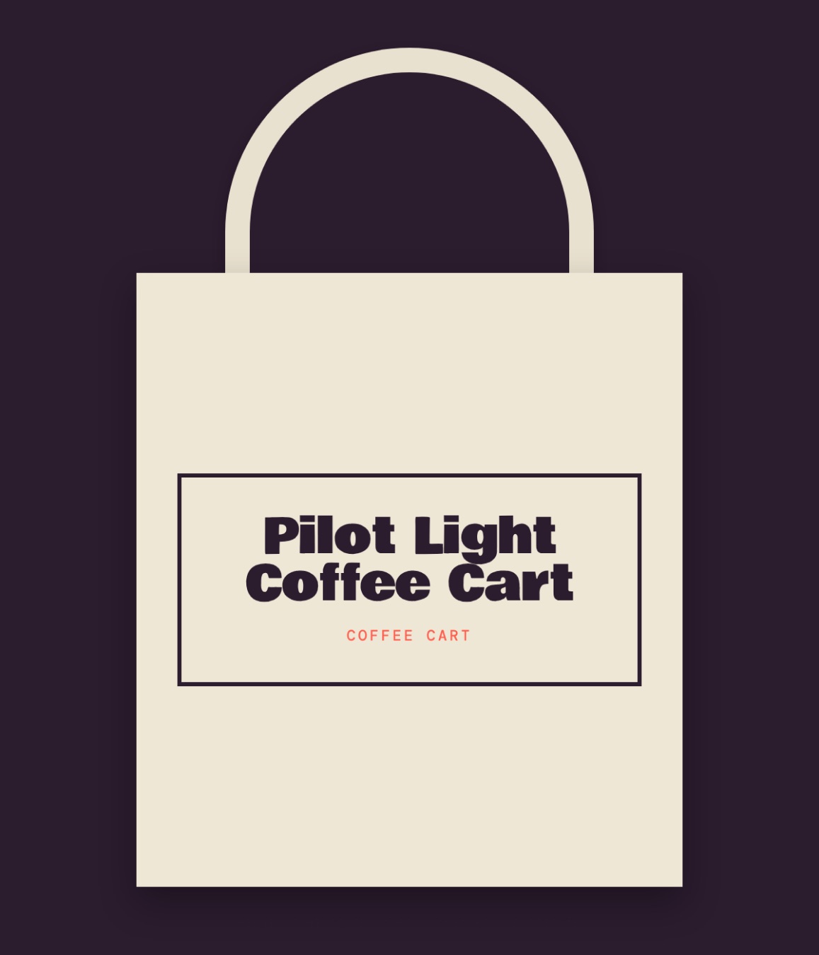 Pilot Light Coffee Cart tote bag in oat on a Night Roast ground