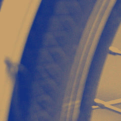 The tread of a bike tyre against its rim