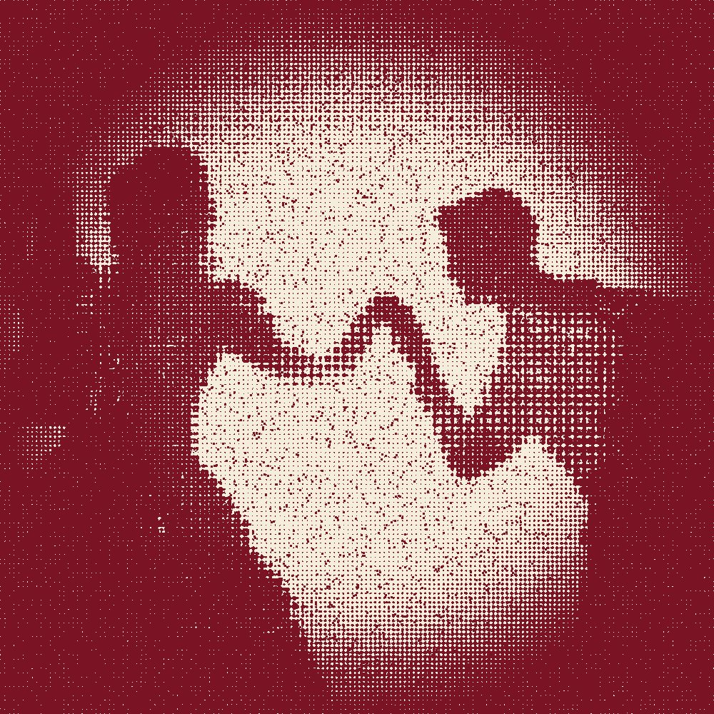 A couple dancing in the spot, photocopied from the season banner