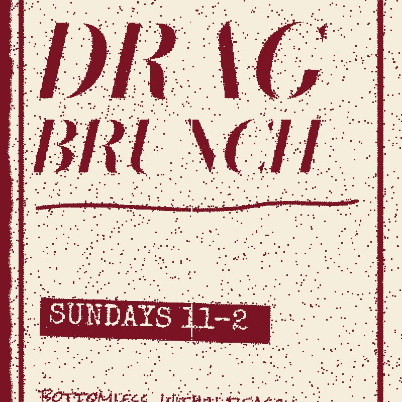 The Velvet Gull drag brunch flyer, photocopied for the third time