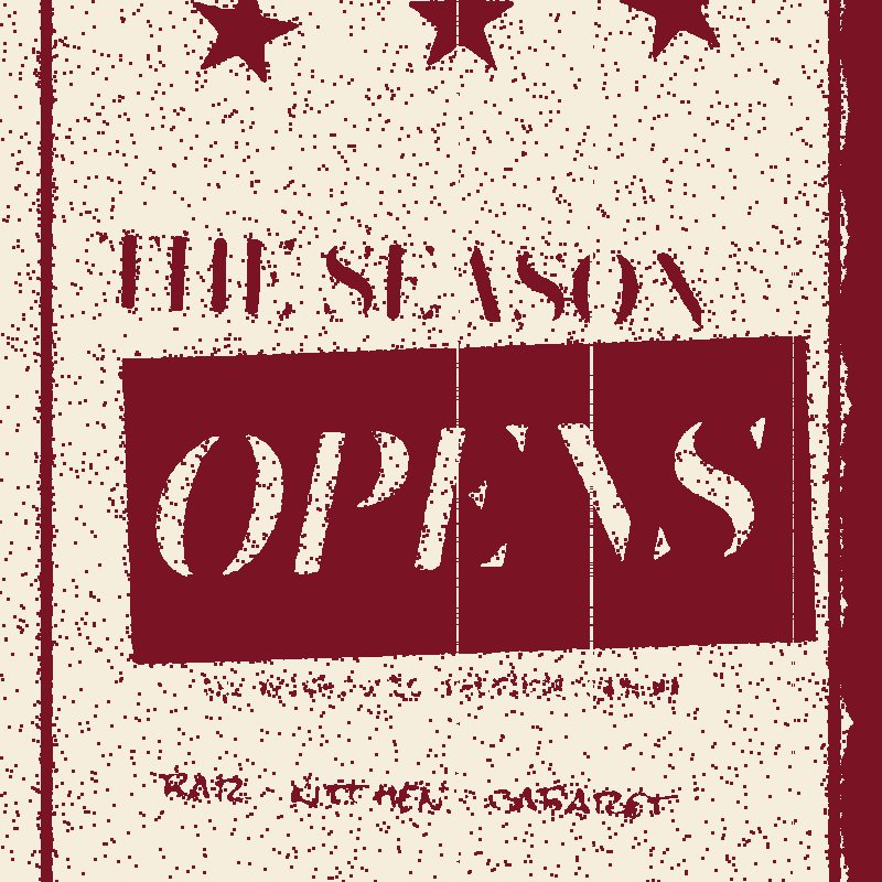 The Velvet Gull season-opening flyer, photocopied four times over